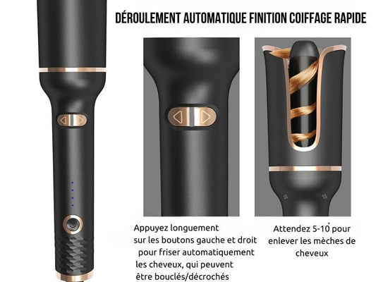 Spin-n-Curl - Ferro de ondulação com rotação automática 